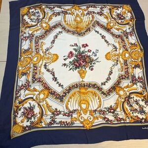 Lancel Paris Elegant Floral and‎ Baroque Scarf 35"x35"